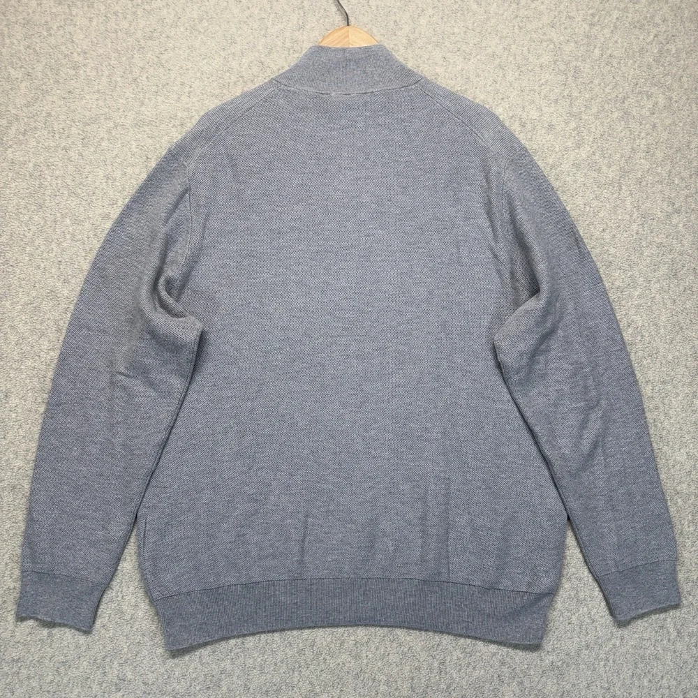 Polo Ralph Lauren‎ Mens XXL Gray Pima Cotton Quarter Zip Sweater Pullover Logo